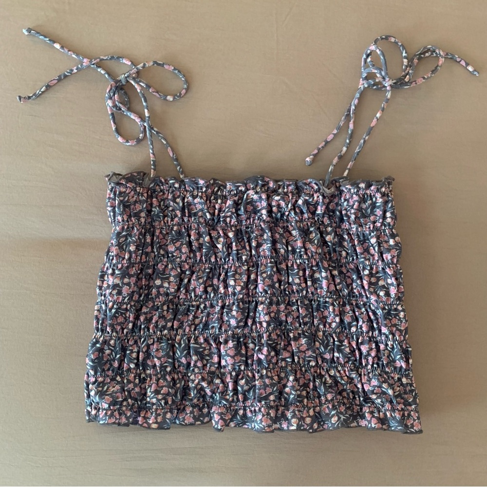 Out From Under Floral Top with Tie Straps